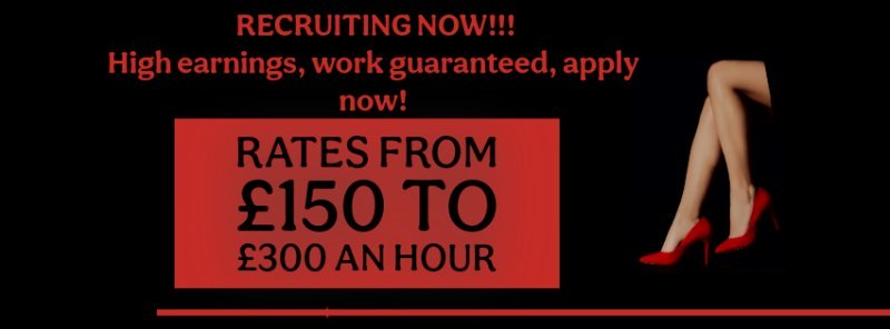 A recruitment banner looking for escorts in Birmingham. Job advert
